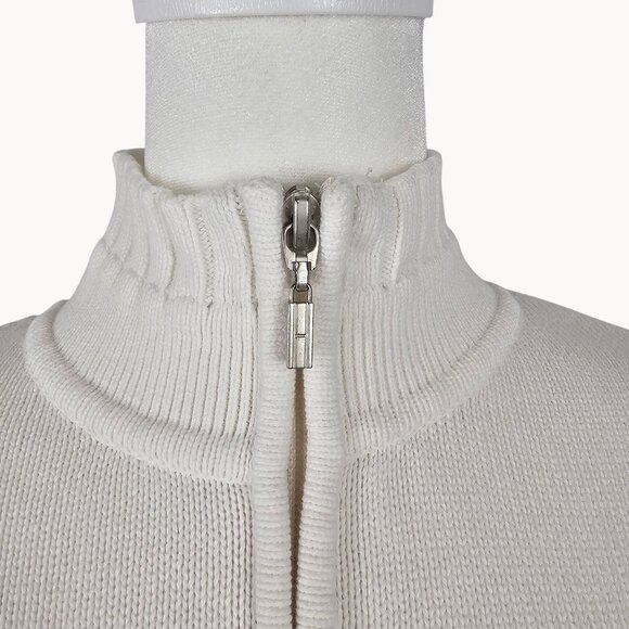 Women Knit Winter Fall Harvest Casual 3/4 Zip TurtleNeck Sweater TommyHilfiger L - Picture 7 of 15